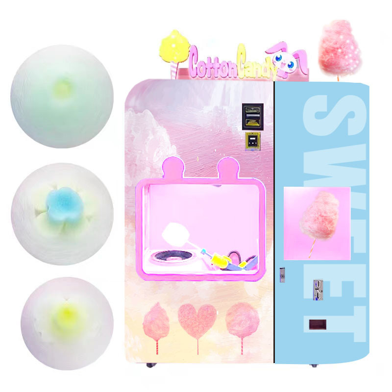 Çok yönlü şekiller ve renkler pamuk şeker üreticisi otomatik marshmallows için otomat makinesi