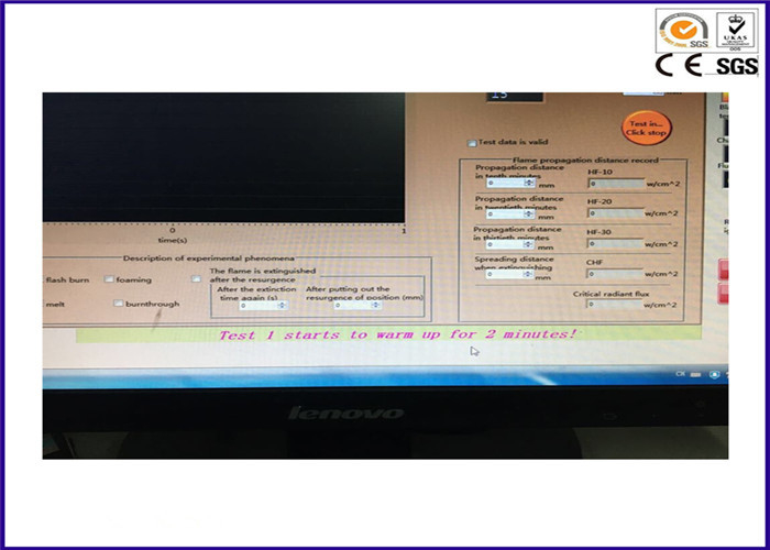 Tekstil Halıları İçin Döşeme Radyant Isı Akısı Yangın Test Cihazları ASTM E648