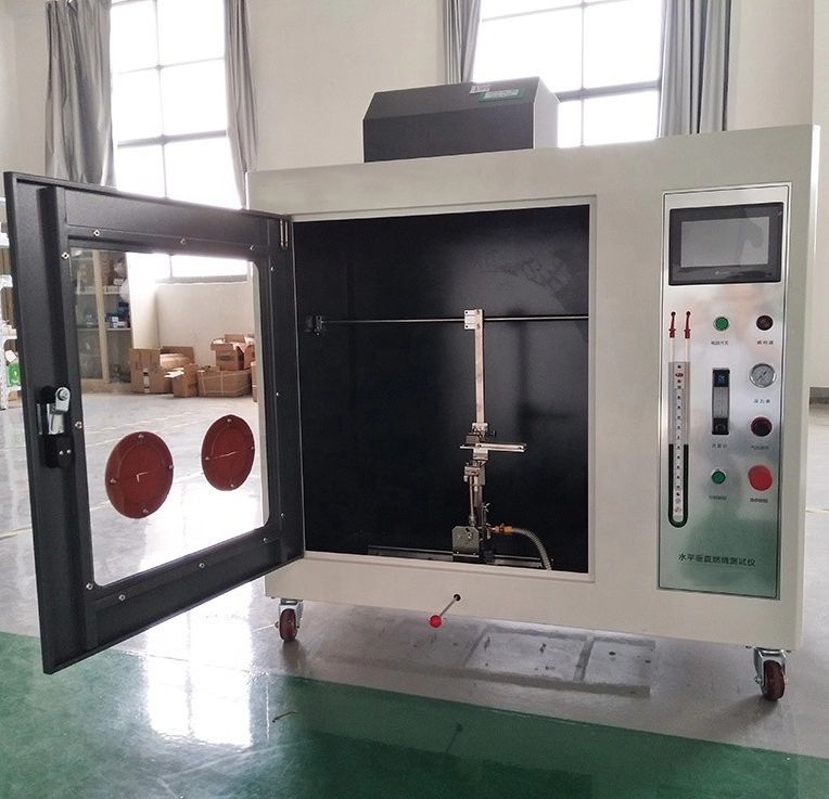 UL94 Alıcı elektrikli cihazlardaki plastik malzemeler için yatay ve dikey alev odası yanıcılık deneme ekipmanları