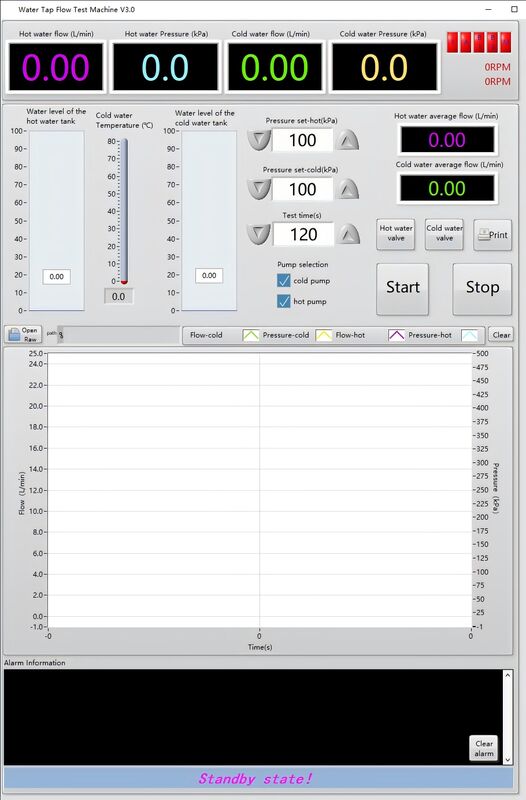 EN817 Su musluğu akış testi - Sıcak yazıcı ve 304 paslanmaz çelik yapısı ile PLC denetimli musluk akış hızını test eden ekipman