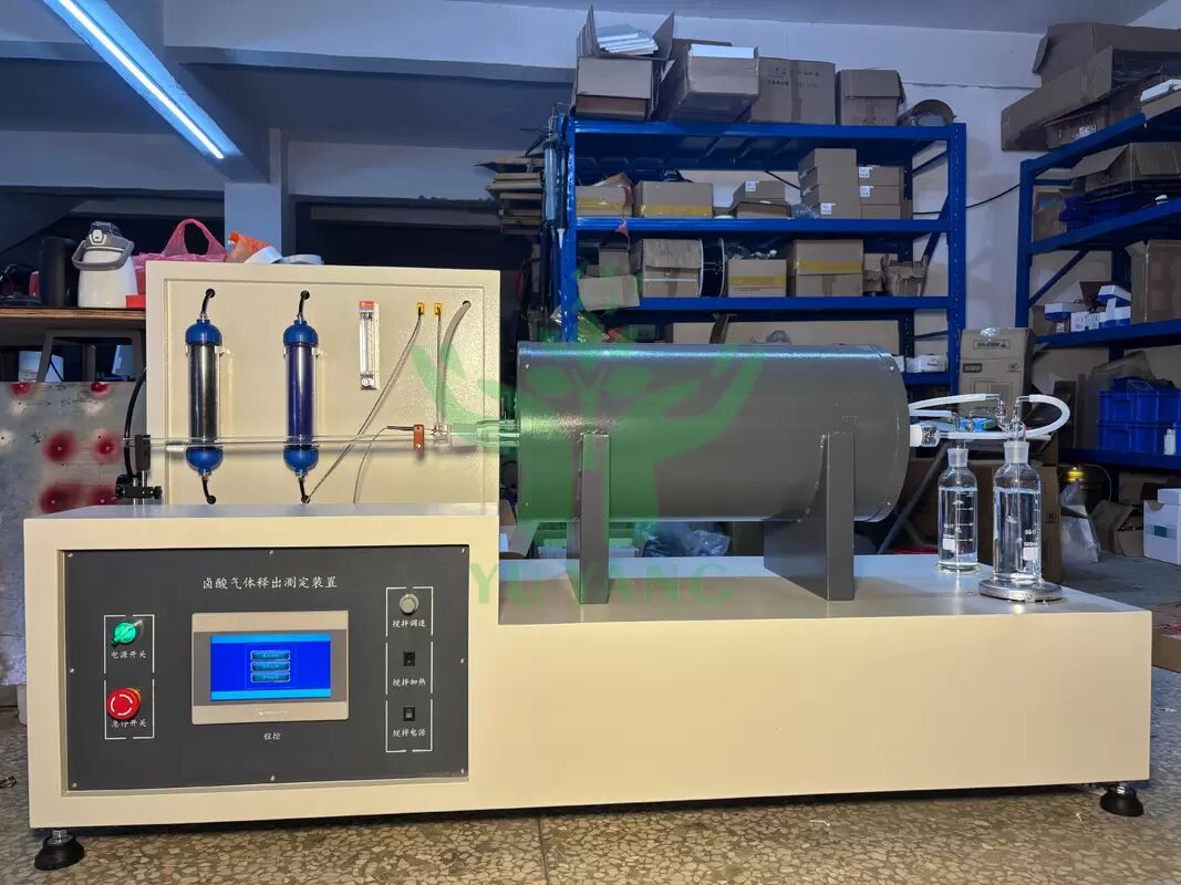 Halojen Asit Gazı Kablo Yanma Aşındırıcılık Test Cihazı, PH İletkenlik Ölçüm Sistemi ile, IEC 60754'e Uygun, Paslanmaz Çelik Bağlantı Elemanları ve Ayarlanabilir Elektrik Sistemleri Özellikli