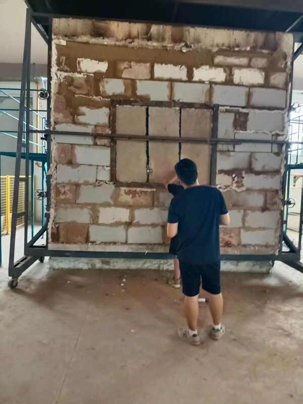 ISO 834'e uygun 1200 °C sıcaklıkta ve modüler yapıda dikey yangın direnci test fırını