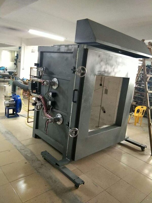 ISO 834'e uygun 1200 °C sıcaklıkta ve modüler yapıda dikey yangın direnci test fırını