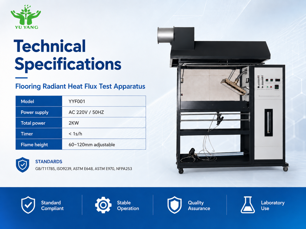 ISO 9239-1 ASTM E 846 Zemin Kaplama Radyant Isı Akısı Test Cihazı Test Makinesi