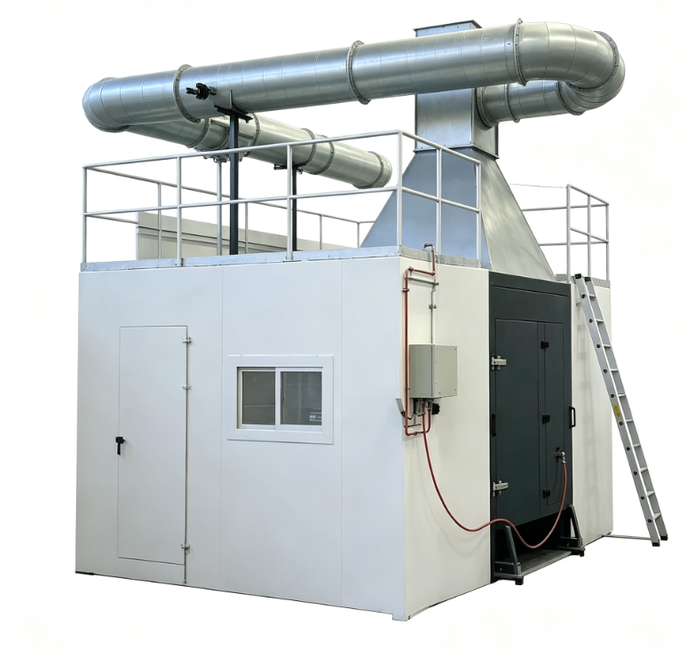 EN 13823 Uyumlu Tek Yanma Ürünü Test Cihazı, 31 kW Propan Brülörlü ve Dahili Duman Yoğunluğu Ölçümlü