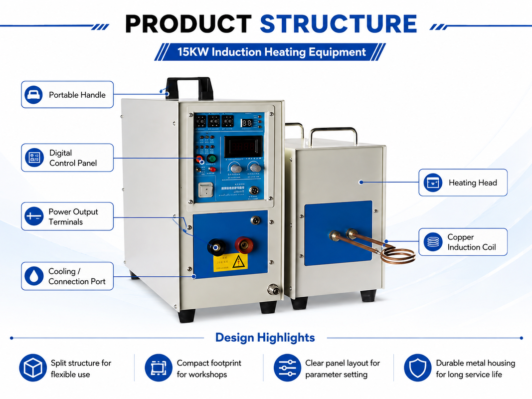 15KW Induction Heating Equipment High Frequency Welding Machine for Brazing Forging Heat Treatment