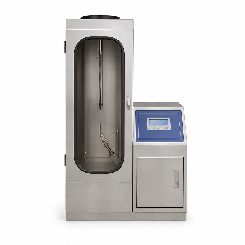 ASTM D6413 Dikey Alev Denetleyicisi Tekstil Kumaş Ateş Direnci Test Ekipmanı Laboratuvar Kullanımı