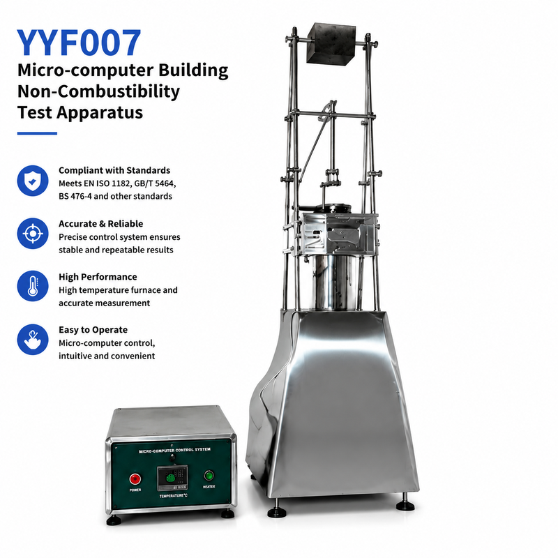 Mikro-bilgisayar kontrolü EN ISO 1182 uyumlu 1600°C sıcaklığa dirençli yangın test cihazı