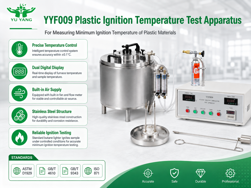 150 °C ~ 450 °C aralığı ve ± 2 °C doğruluğu olan ASTM D1929 Plastik Çakma Sıcaklığı Deneme Makinesi